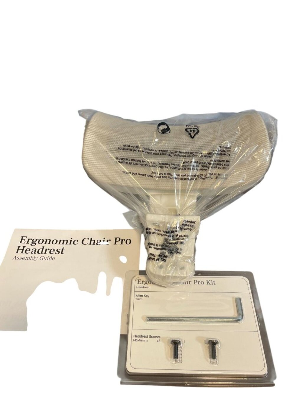 New Branch Ergonomic Chair Pro Headrest Attachment - White Mesh